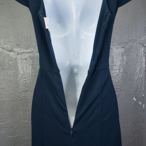 Cinq à Sept Formal Maxi Dress Women's Sz 0 Blue Lucca Cap Sleeve V-Neck Gown NEW - Picture 9 of 16